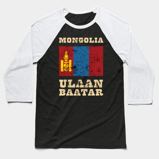 Flag of Mongolia Baseball T-Shirt by KewaleeTee